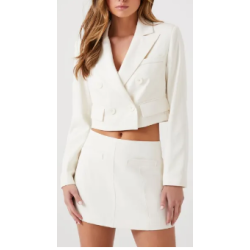 Forever 21 Women's Double-Breasted Cropped Blazer