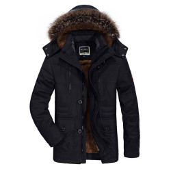 Jeep Winter jacket men`s thick warm cotton down coat windproof parka