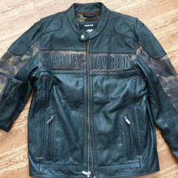 Harley Davidson Camo Riding Leather Jacket