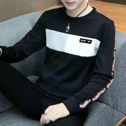 Crew Neck Korean Cotton Fitted Men’s Long Sleeves